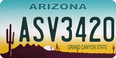 AZ license plate ASV3420