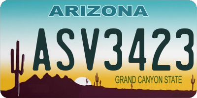 AZ license plate ASV3423
