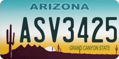 AZ license plate ASV3425
