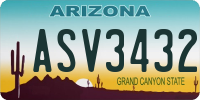 AZ license plate ASV3432