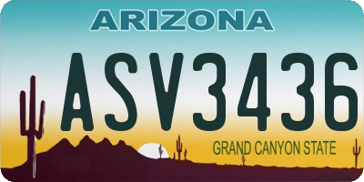 AZ license plate ASV3436