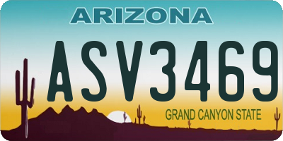 AZ license plate ASV3469