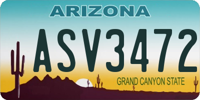 AZ license plate ASV3472