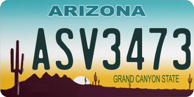 AZ license plate ASV3473