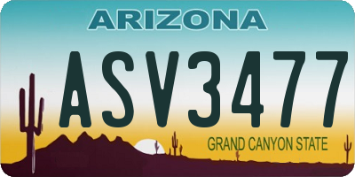 AZ license plate ASV3477