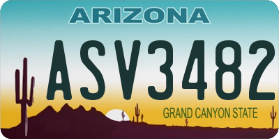 AZ license plate ASV3482