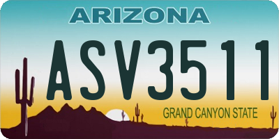 AZ license plate ASV3511