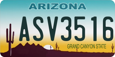 AZ license plate ASV3516