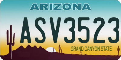 AZ license plate ASV3523