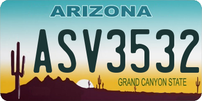 AZ license plate ASV3532