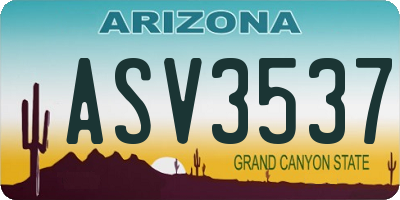 AZ license plate ASV3537