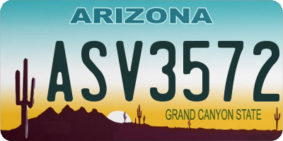 AZ license plate ASV3572
