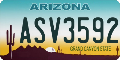 AZ license plate ASV3592
