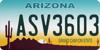 AZ license plate ASV3603