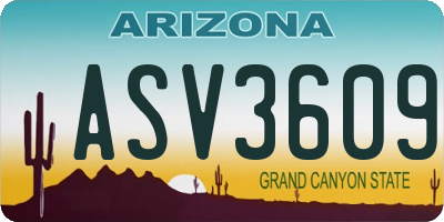 AZ license plate ASV3609