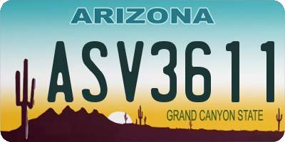 AZ license plate ASV3611