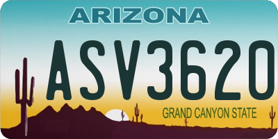 AZ license plate ASV3620