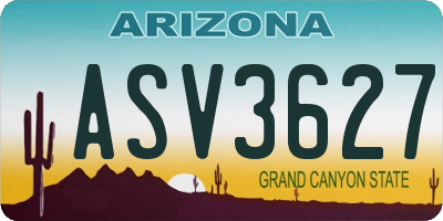 AZ license plate ASV3627