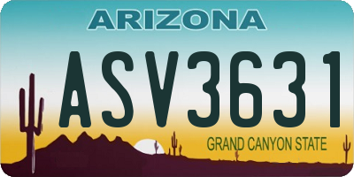 AZ license plate ASV3631