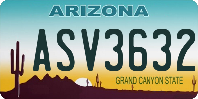 AZ license plate ASV3632