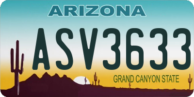 AZ license plate ASV3633