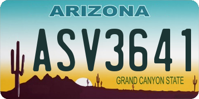 AZ license plate ASV3641