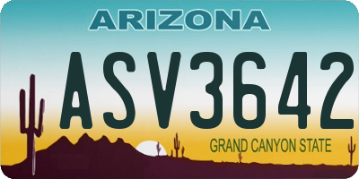 AZ license plate ASV3642