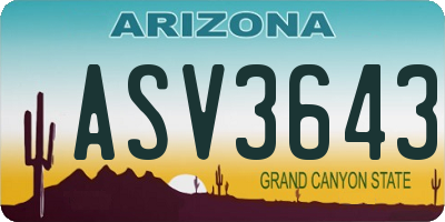 AZ license plate ASV3643