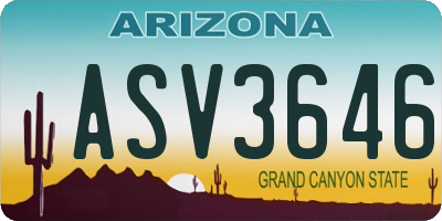 AZ license plate ASV3646