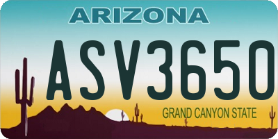 AZ license plate ASV3650