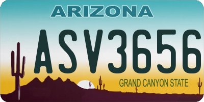 AZ license plate ASV3656