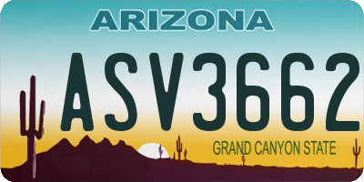 AZ license plate ASV3662