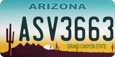AZ license plate ASV3663
