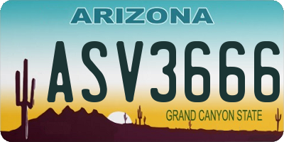AZ license plate ASV3666