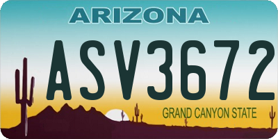 AZ license plate ASV3672