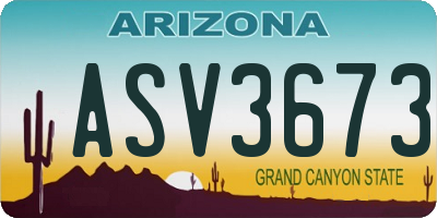 AZ license plate ASV3673