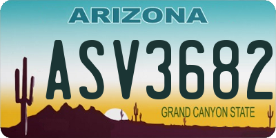 AZ license plate ASV3682