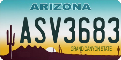 AZ license plate ASV3683