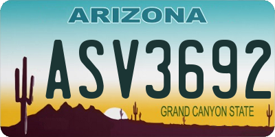 AZ license plate ASV3692