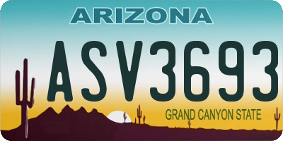 AZ license plate ASV3693