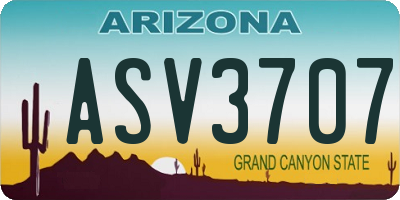AZ license plate ASV3707