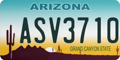 AZ license plate ASV3710