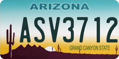 AZ license plate ASV3712