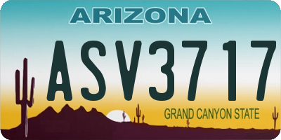 AZ license plate ASV3717