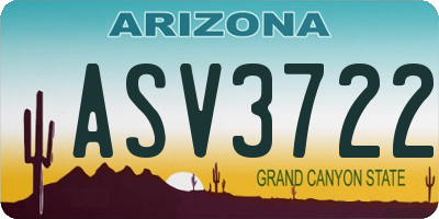 AZ license plate ASV3722