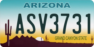 AZ license plate ASV3731