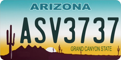 AZ license plate ASV3737