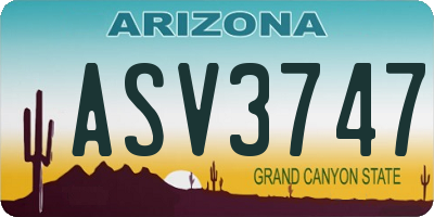 AZ license plate ASV3747