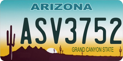 AZ license plate ASV3752
