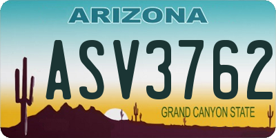 AZ license plate ASV3762